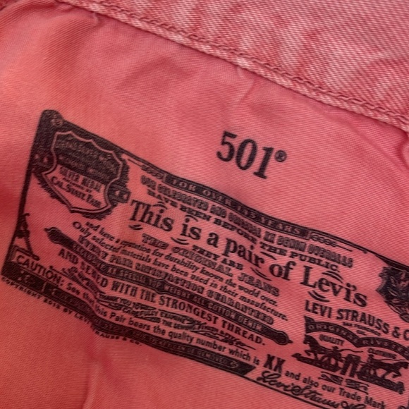 Levi’s 501 Original Denim Shorts Pink. Size 31 / 12 - Picture 16 of 16